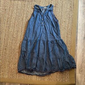 Blue Sleeveless Tiered Dress